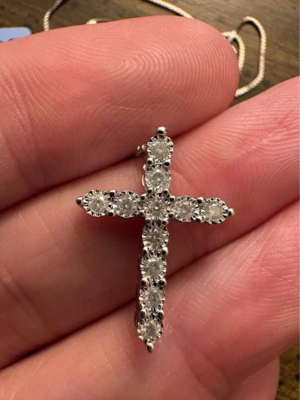 0.33CT Lab-Grown Diamond Cross Pendant Sterling 925